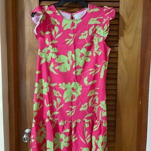 Floral Pink and Green Dress
